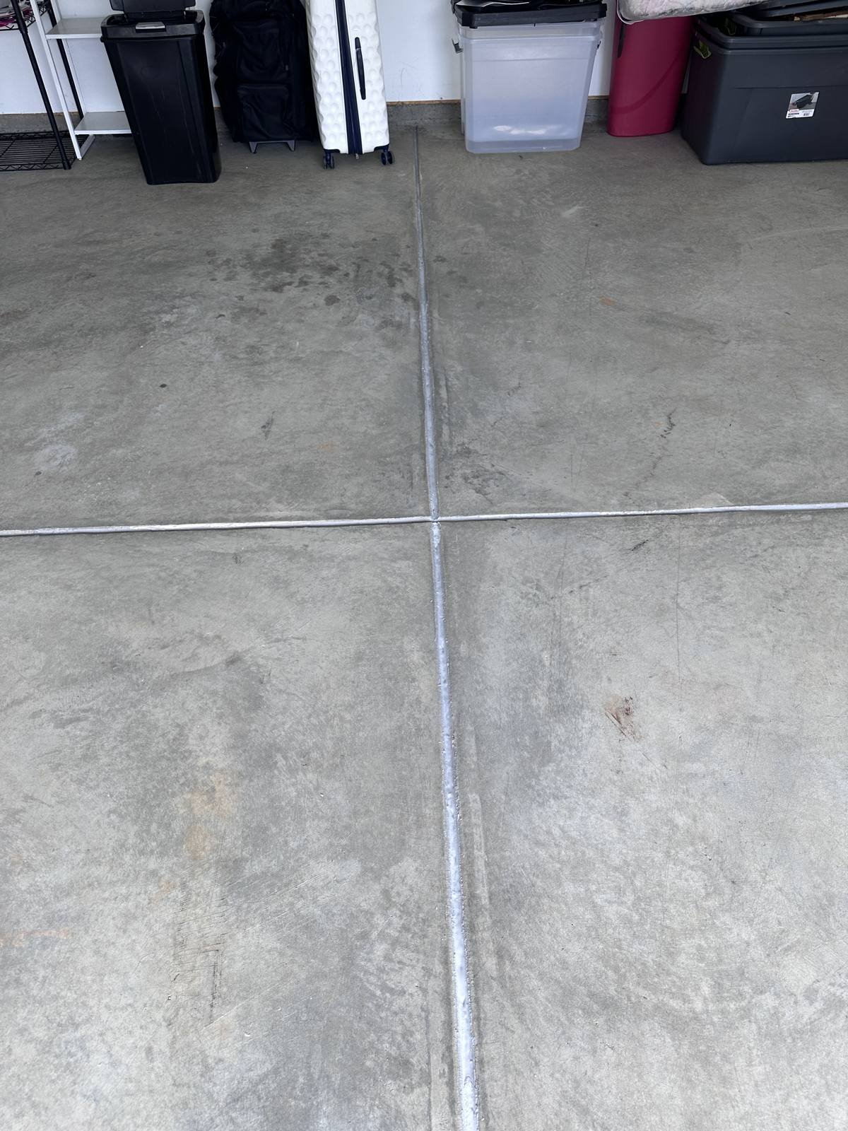 Garage floor crack seal application — Triangle Home Handyman, Apex NC